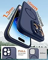 Vista 6 de TOCOL Funda magnética 3 en 1 para iPhone 14 Pro, mejorada [protección completa de cámara] con 2 protectores de pantalla, funda de grado militar