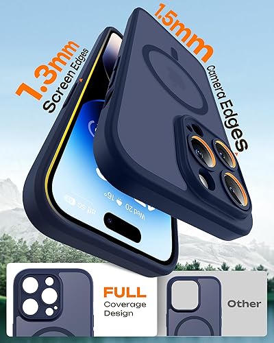 Miniatura 6 de TOCOL Funda magnética 3 en 1 para iPhone 14 Pro, mejorada [protección completa de cámara] con 2 protectores de pantalla, funda de grado militar