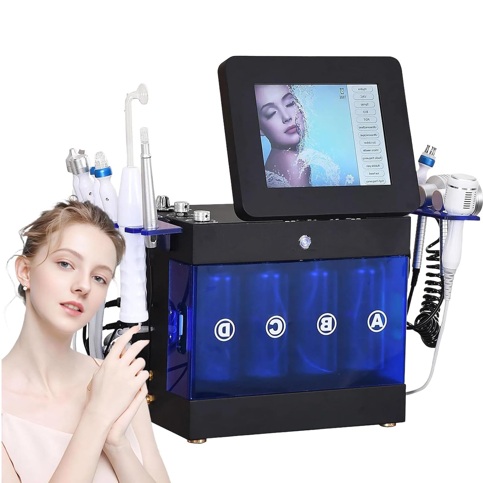 14 en 1 Máquina de Belleza | Hidrofacial Profesional | Limpieza Facial Profunda & Reafirmación | Hidropeeling, Microdermoabrasión y Oxigenoterapia | para SPA,Salón y Uso en Casa