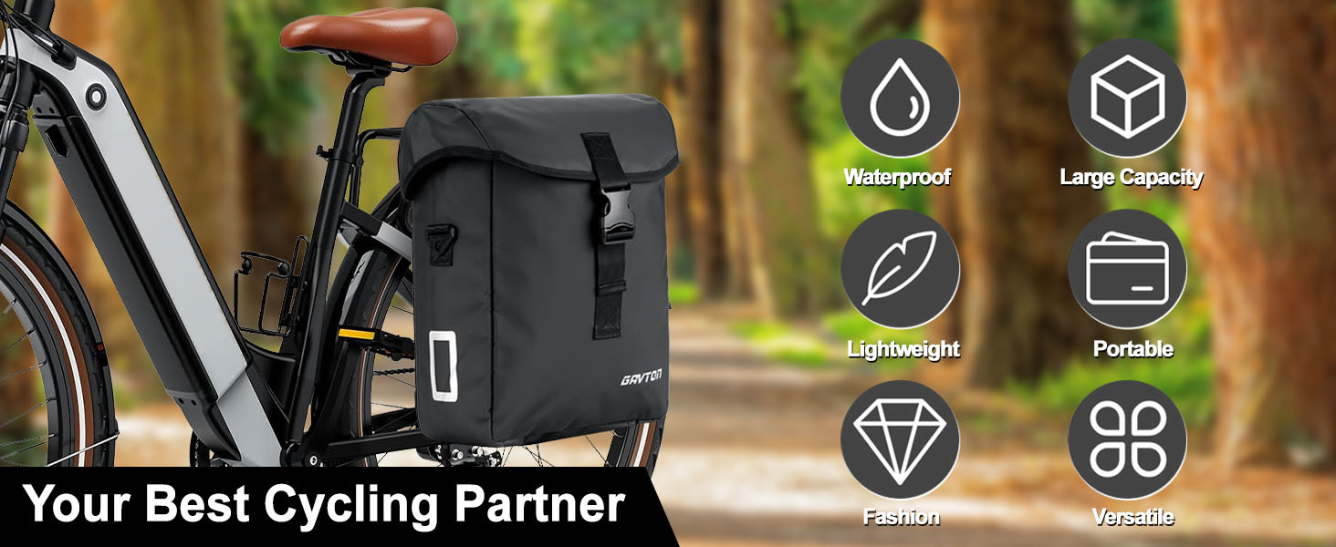 Sacoche étanche De Vélo GAVTON 13 Litres - Pour Porte-bagages, Mode Bandoulière Ou Port à Main - Idéale Courses, Travail, Randonnée