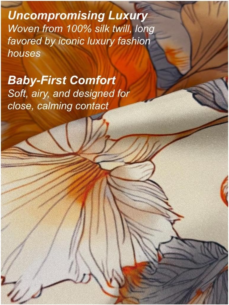 3-in-1 Silk Nursing Cover – 100% Silk Twill Breastfeeding Cover, Baby-Friendly, Converts to Poncho & Scarf – Lightweight, Breathable, Stylish Mom Essential