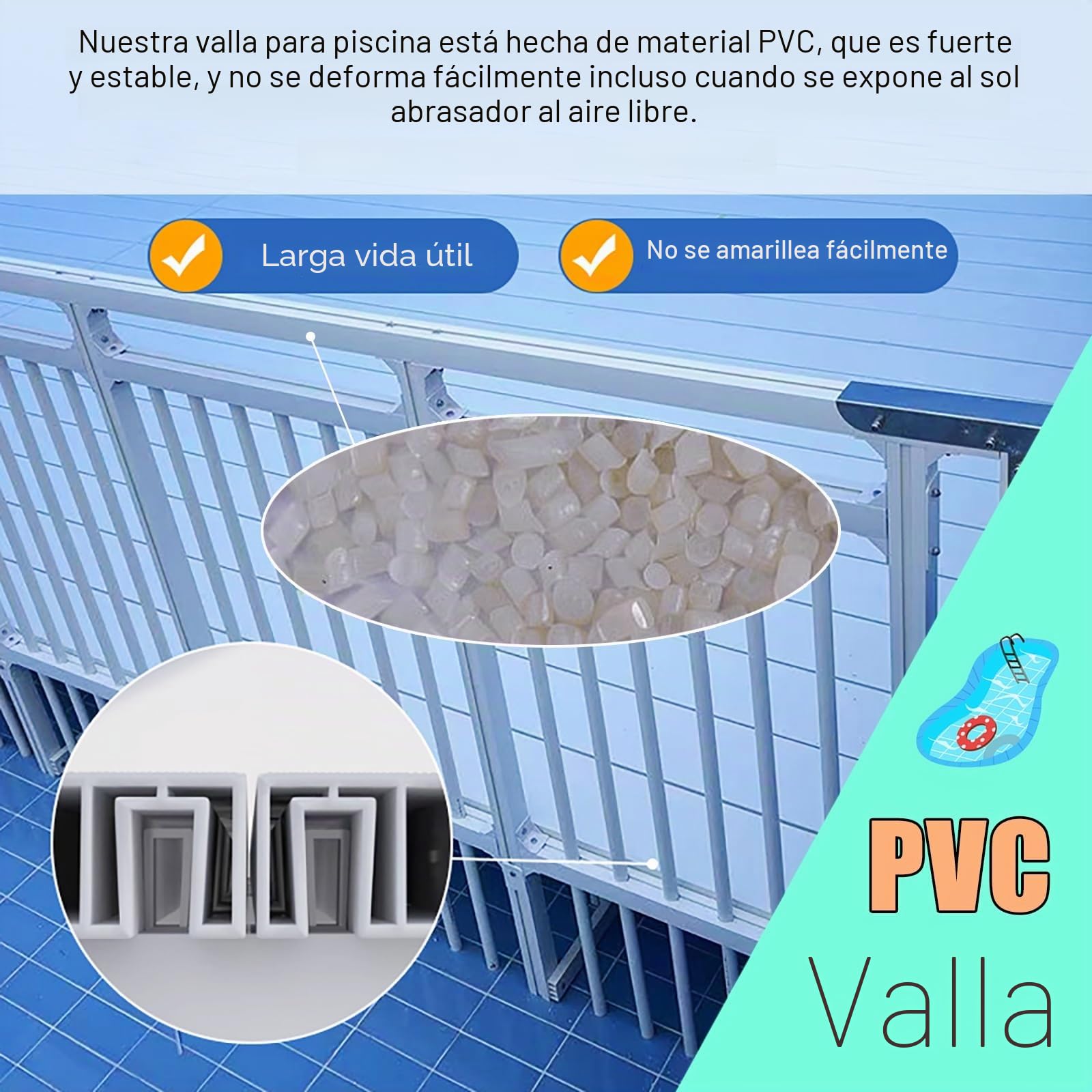 Valla Subacuática Para Piscinas Valla de seguridad para piscinas interiores y exteriores, barrera subacuática para piscinas, panel divisorio de natatorio de 1 m, 3 m, 5 m, 7 m, 9 m y 10 m.(L 1m/3.3ft)