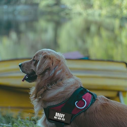 Miniatura 7 de Parches personalizados con nombre para arnés o collar de perro, texto personalizable, parches tácticos extraíbles, 2 parches personalizados para