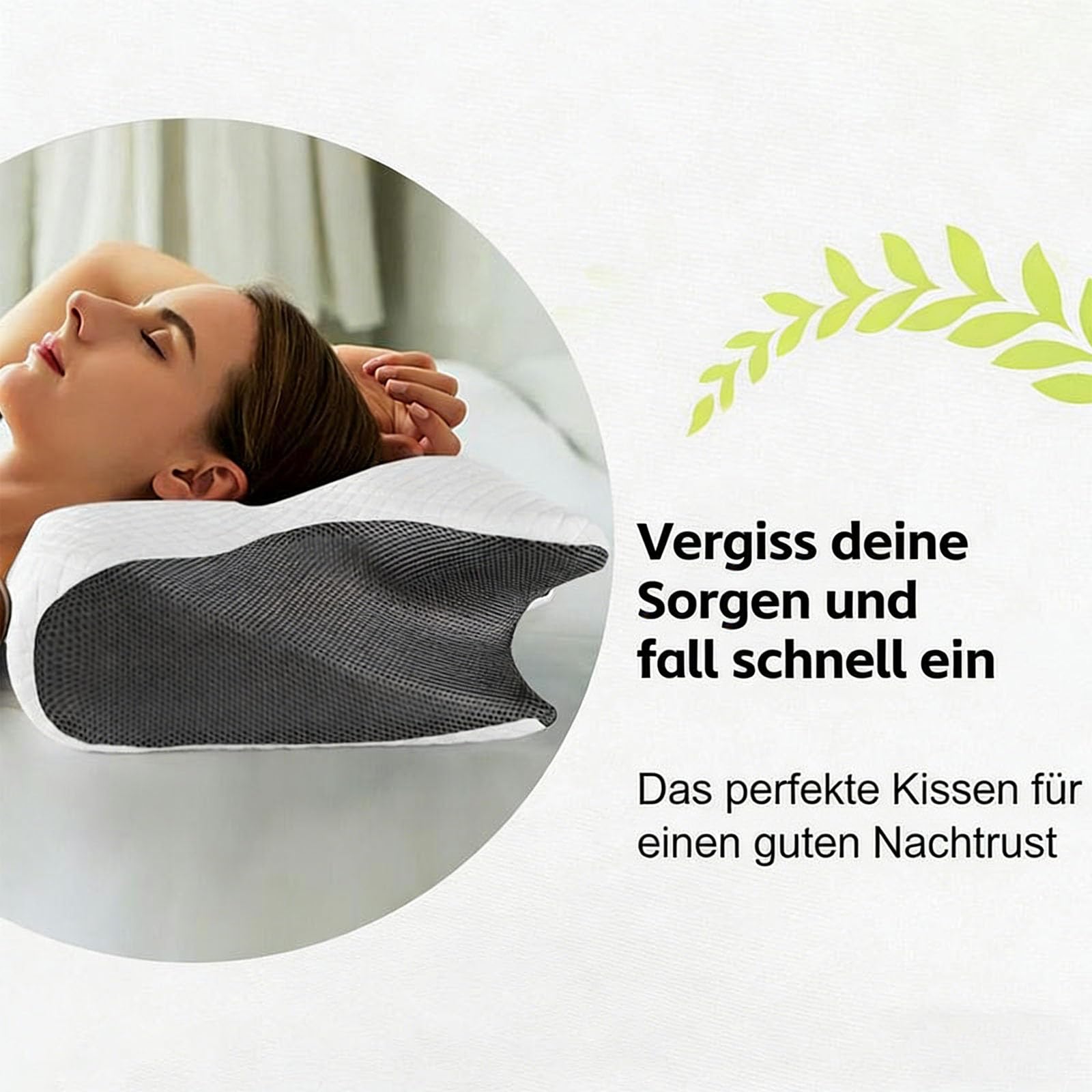 Curosleep Kissen Original, Ergonomisches Orthopädisches Neckhavenkissen aus Memory Foam, Ergonomisches Kopfkissen Neckhavenschmerzen für Rücken, Seiten und Bauchschläfer (Schwarz)