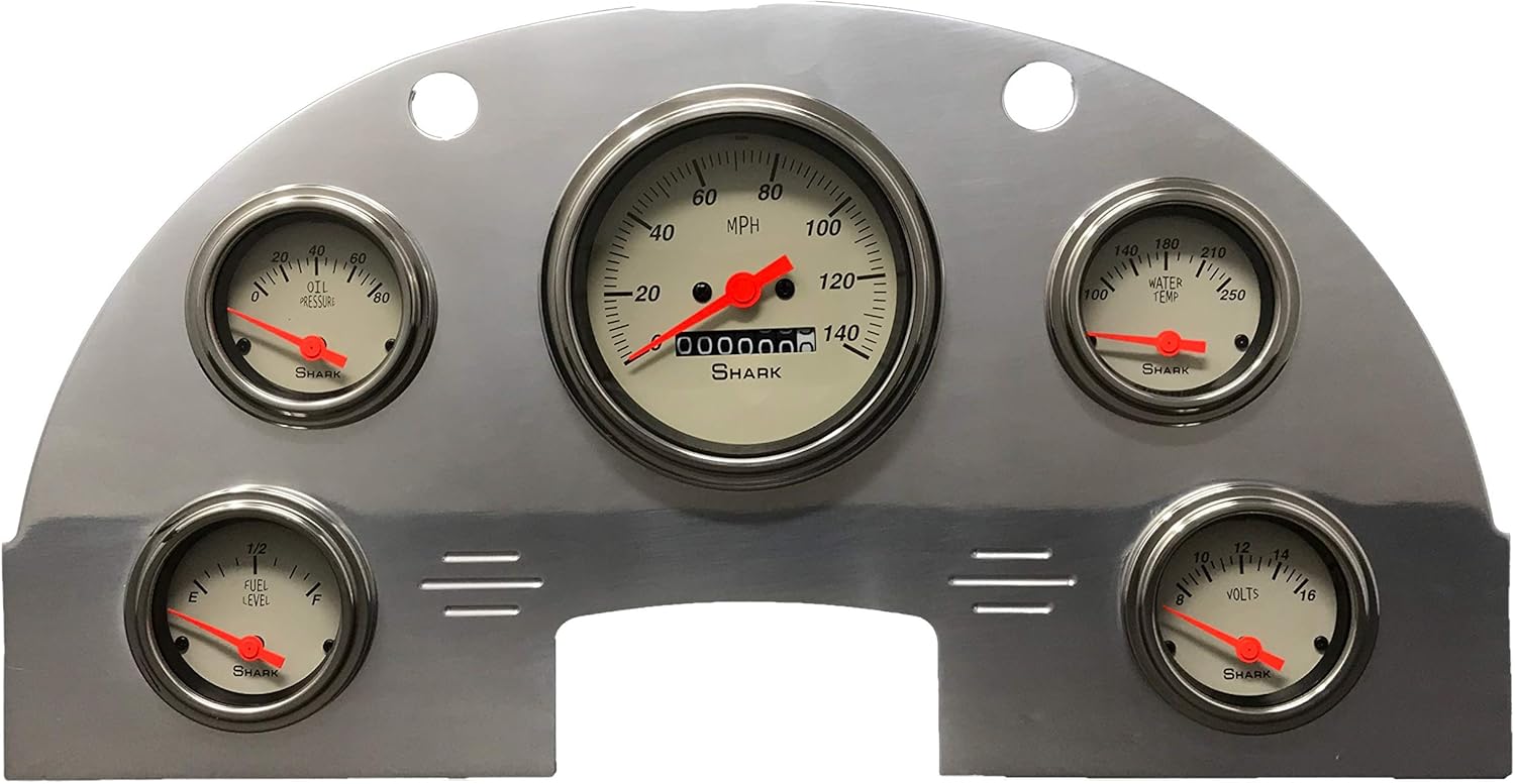 Dolphin Gauges Compatible with 1956 Ford Car Car 5 Gauge Dash Cluster Panel Set Mechanical