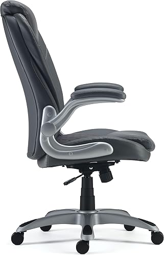 Miniatura 4 de STAPLES Sorina 53253 - Silla de cuero consolidado, color gris