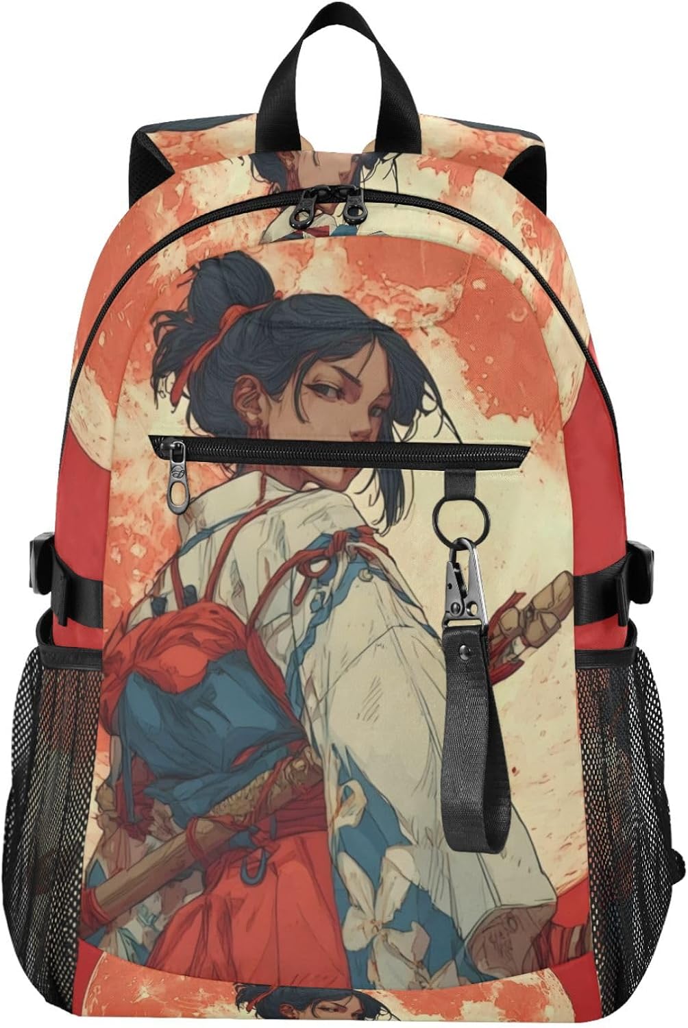 Moon Anime Samurai Laptop Backpack 20L Carry-On Travel