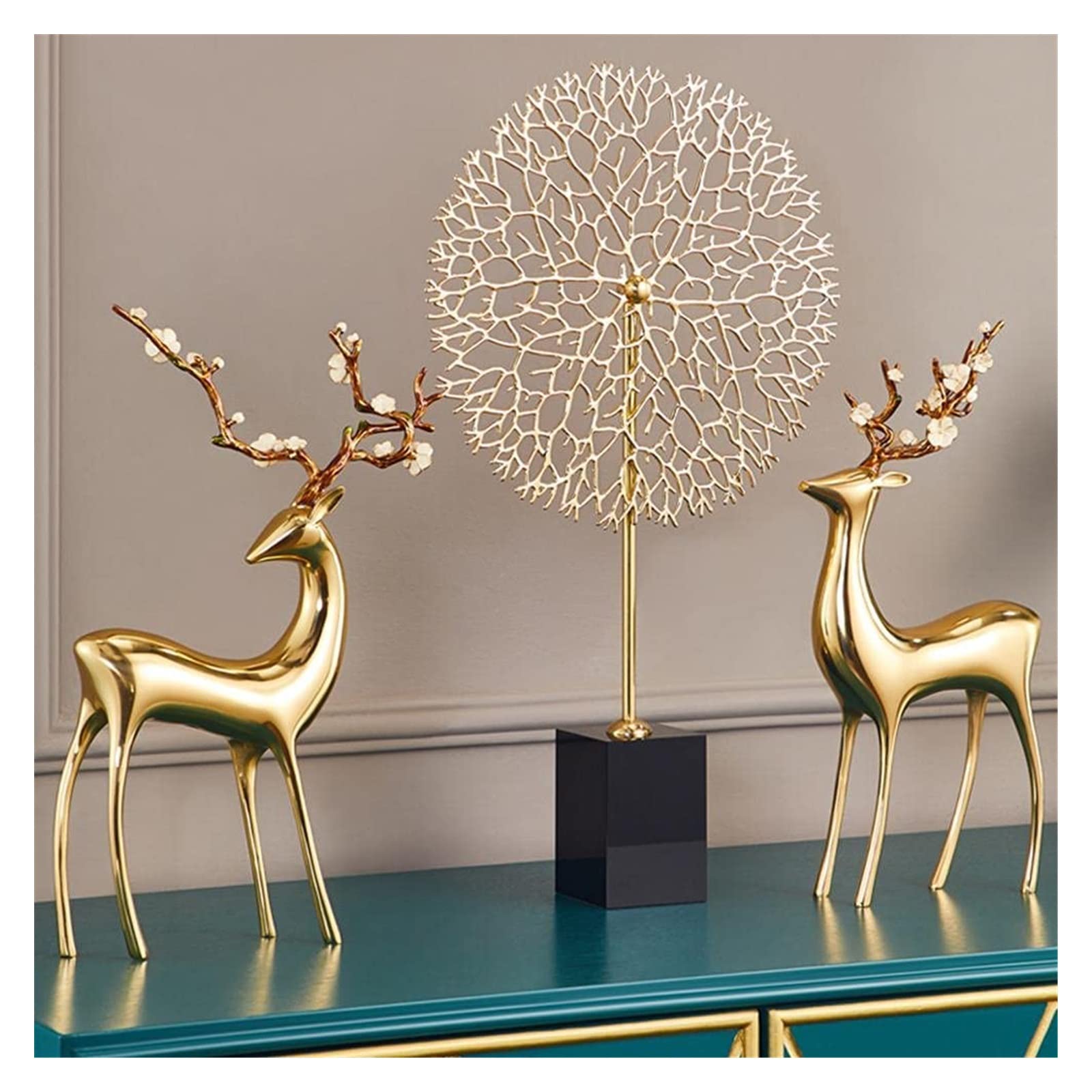 真鍮 オブジェ鹿の彫刻／置物