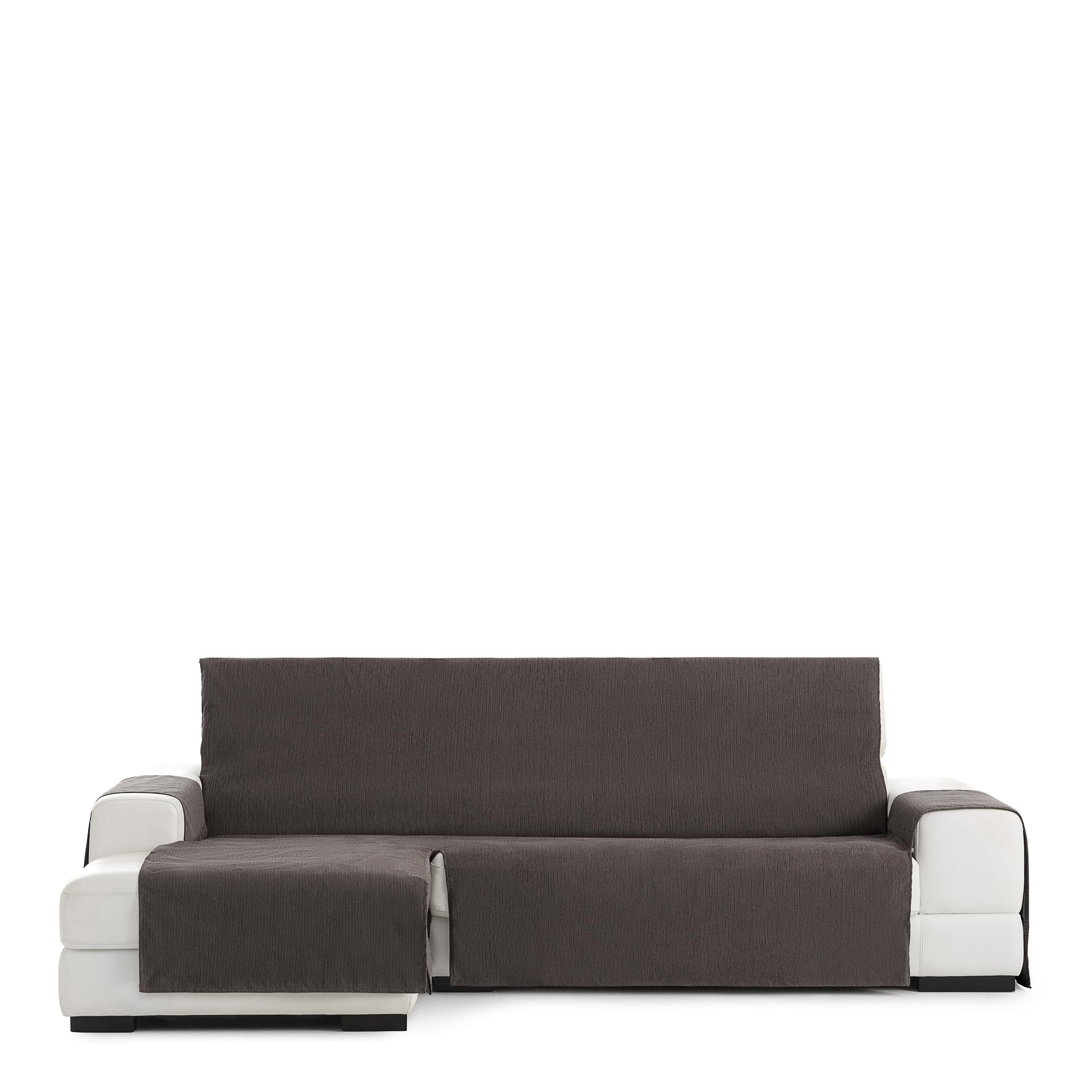 Housse de canapé chaise longue angle gauche taille M modèle 3 places gris