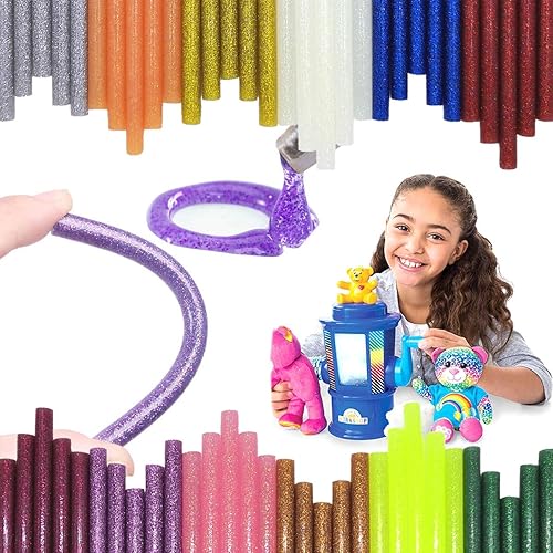 Miniatura 4 de Tretar - Barras de pegamento termofusible con purpurina, mini barras de pegamento caliente de colores para manualidades, bricolaje, reparación