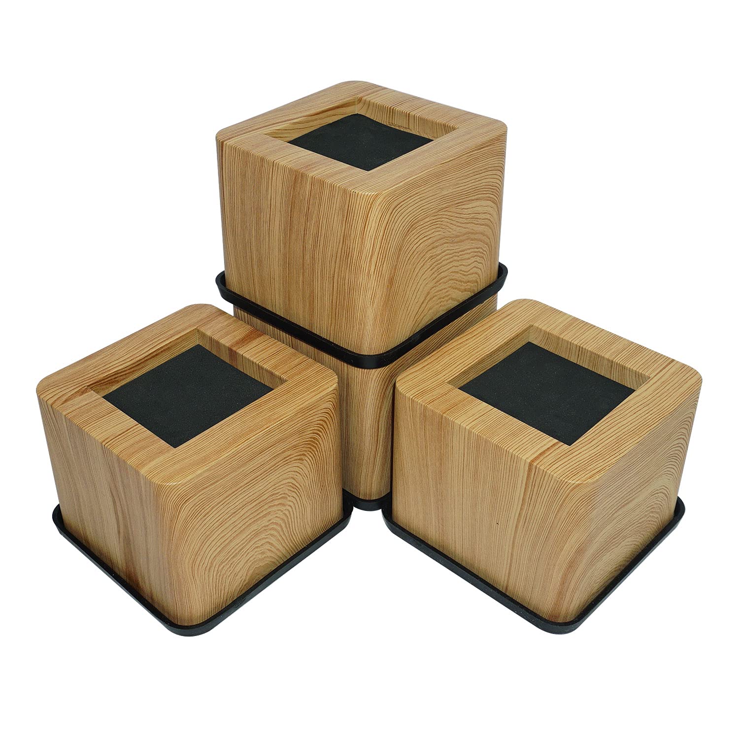 Buy MIIX HOOM 3 Inch Heavy Duty Light Wooden Color Bed Risers or