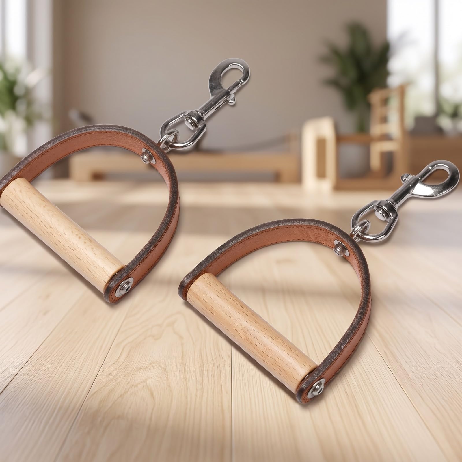 Qianly Manijas Pilates Ergonómico Agarre | Agarres Pilates con, Firme, Correa para y Pies, Gimnasio en Casa