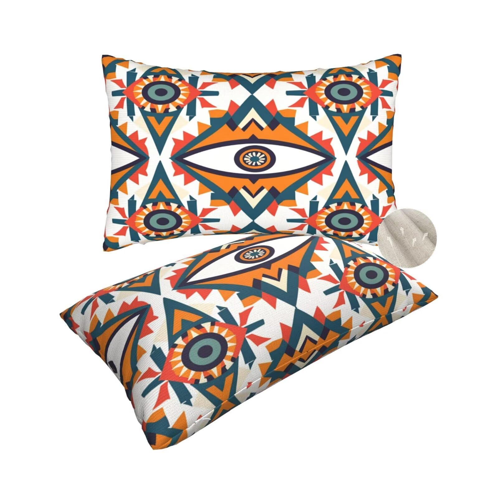 Coussin canapé orange : le lot de 2 housses 50x80 cm pour un salon chaleureux