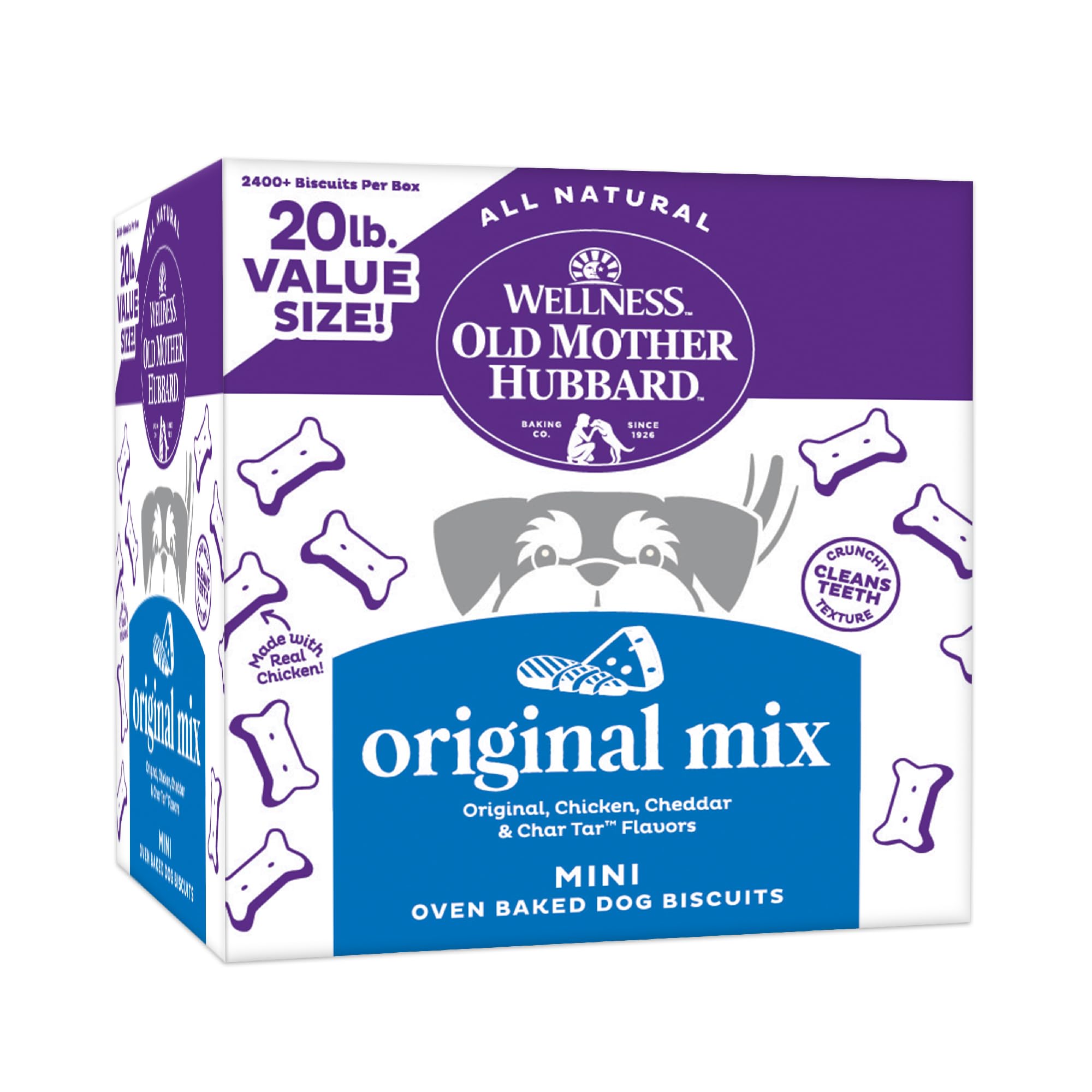 Old Mother Hubbard Wellness Original Mix Dog Biscuits, Natural, Training Treats, Four Flavors, Mini Size, (20 Pound Box) — image 1