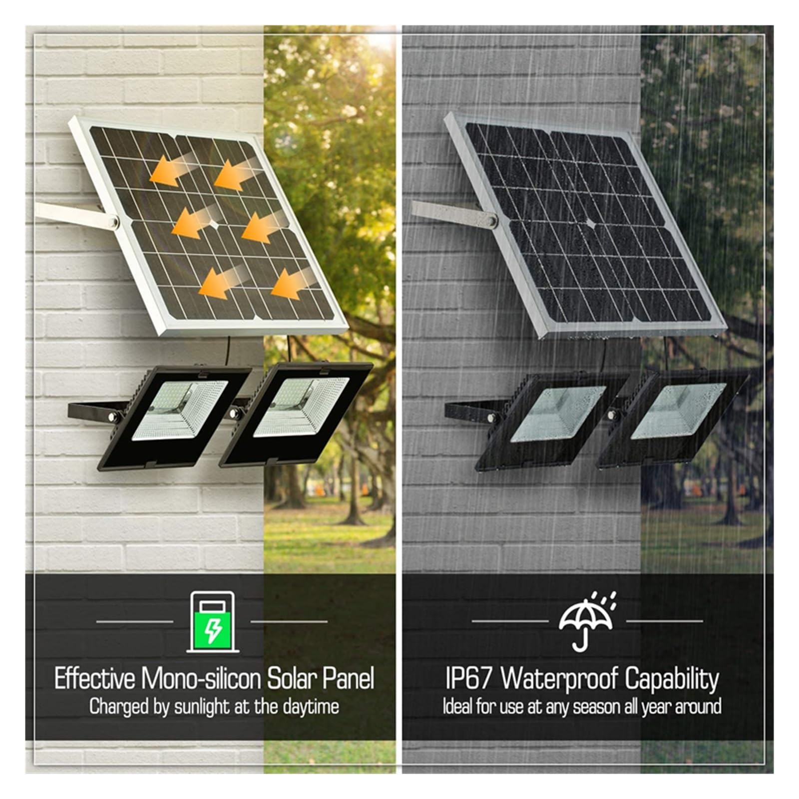 Focos solares LED Luz De Inundación Solar Luz Led Lámpara Solar Lámpara De Pared Impermeable For Exteriores Proyector Lámparas Solares Led Iluminación De Jardín Multifunción El ahorro de energía ( Col