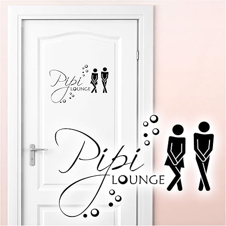 WC Aufkleber 'Pipi Lounge' - 28x24 Cm Wandtattoo Für Badezimmertür