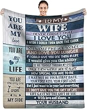Christmas Day Gifts for Wife from Husband to My Wife Blanket, Personalized Throw Female Birthday Gifts, Romantic Gifts Birthday Valentine's Mother's Day Healing Bed Blanket Presents for Her 130*150cm