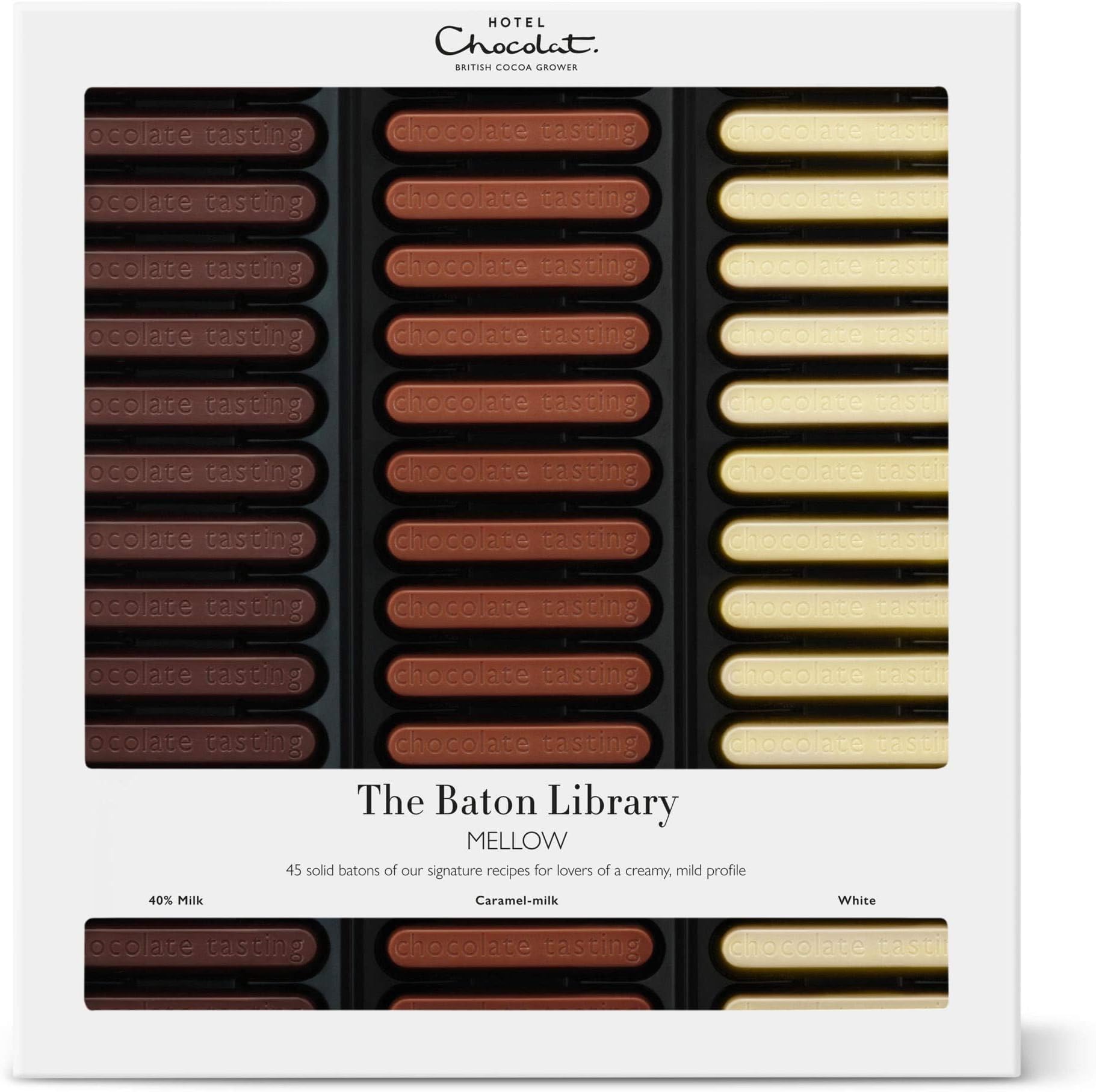Hotel Chocolat Milk To White Chocolate Baton Library Chocolate Box, 365g
