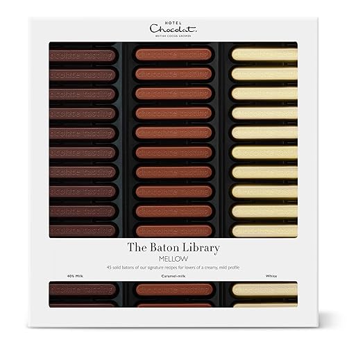 Hotel Chocolat Milk To White Chocolate Baton Library Chocolate Box, 365g - Mellow chocolate batons