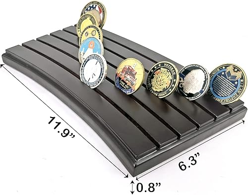 Miniatura 2 de WOERDA Tenedor de monedas del estadio de 5 filas, soporte militar de la caja de exhibición de la moneda del desafío de los