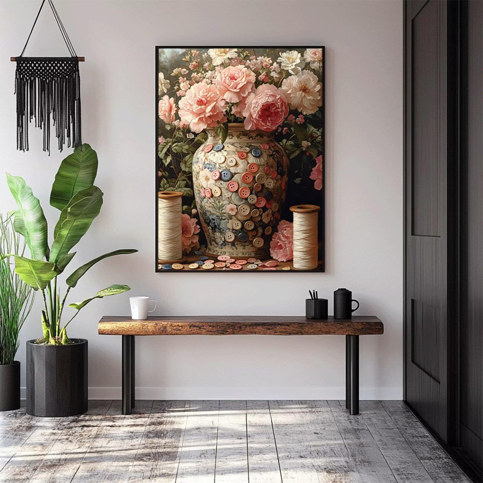 5D DIY Vaso Diamond Pittura Adulto Kit Fiore Strass Ricamo Punto Croce Pittura Diamante Adulto 100 x 135 cm Pittura Diamante Tempo Libero Creativo Adulti per Decorazione Della Parete Regalo Uomo THDZ