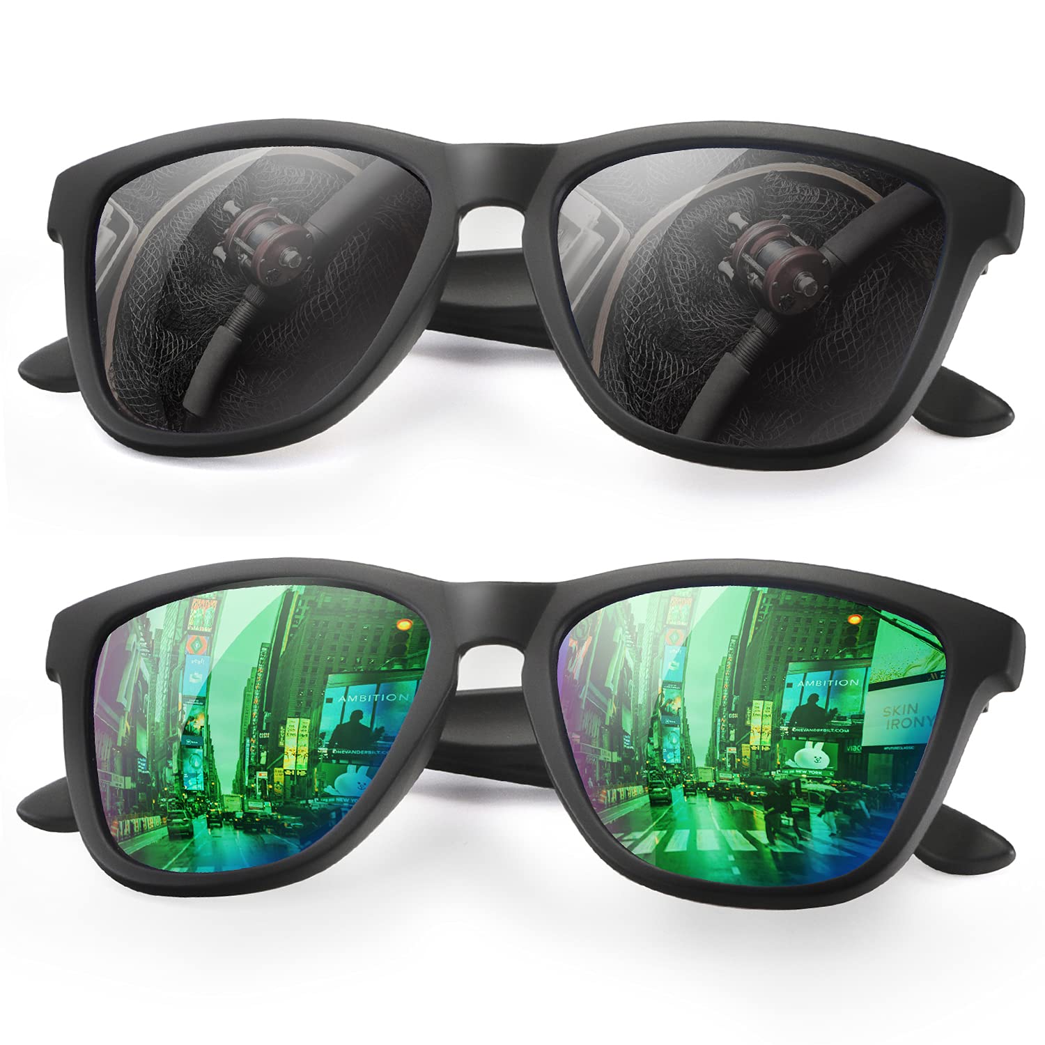 KALIYADISunglasses Men Women Polarised and UV Protection Classic Rectangle Stylish Outdoor Sun glasses