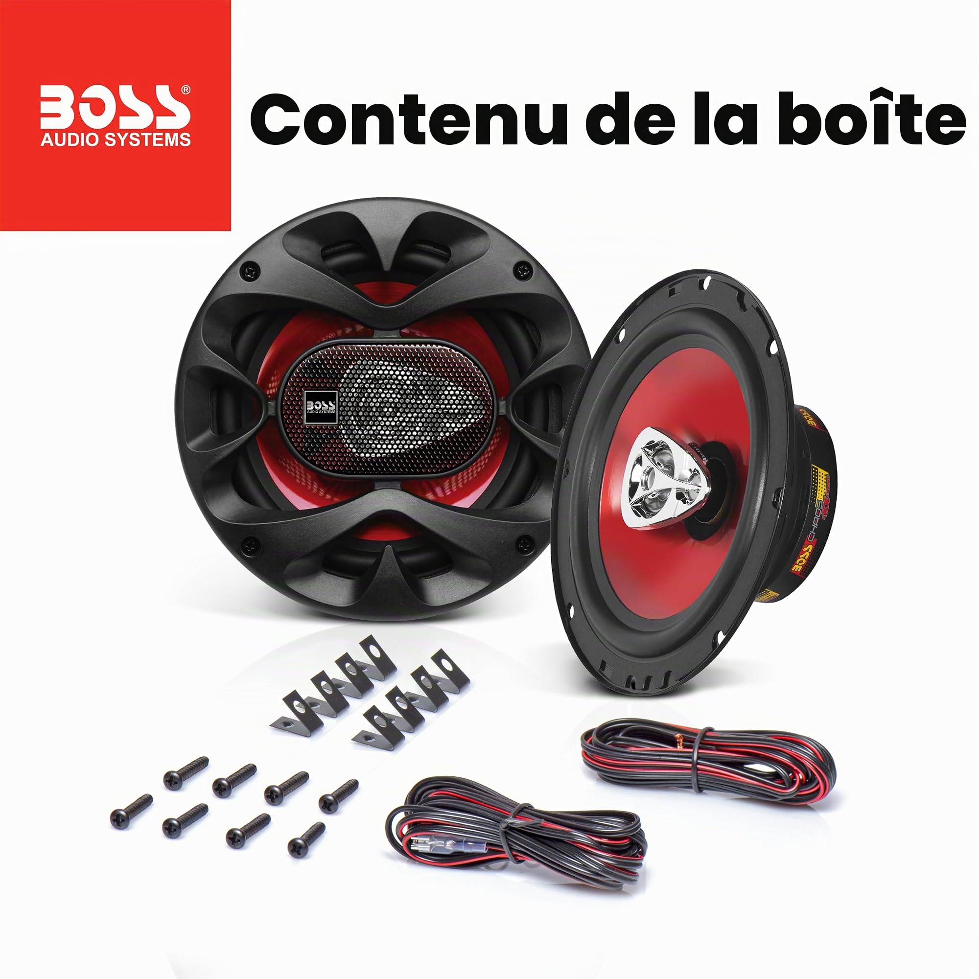 BOSS CH6530 enceinte de voiture 3-voies 300 W - Enceintes de voiture (3-voies, 300 W, 4 Ohm, 90 dB, 100 - 18000 Hz, 1,27 cm)