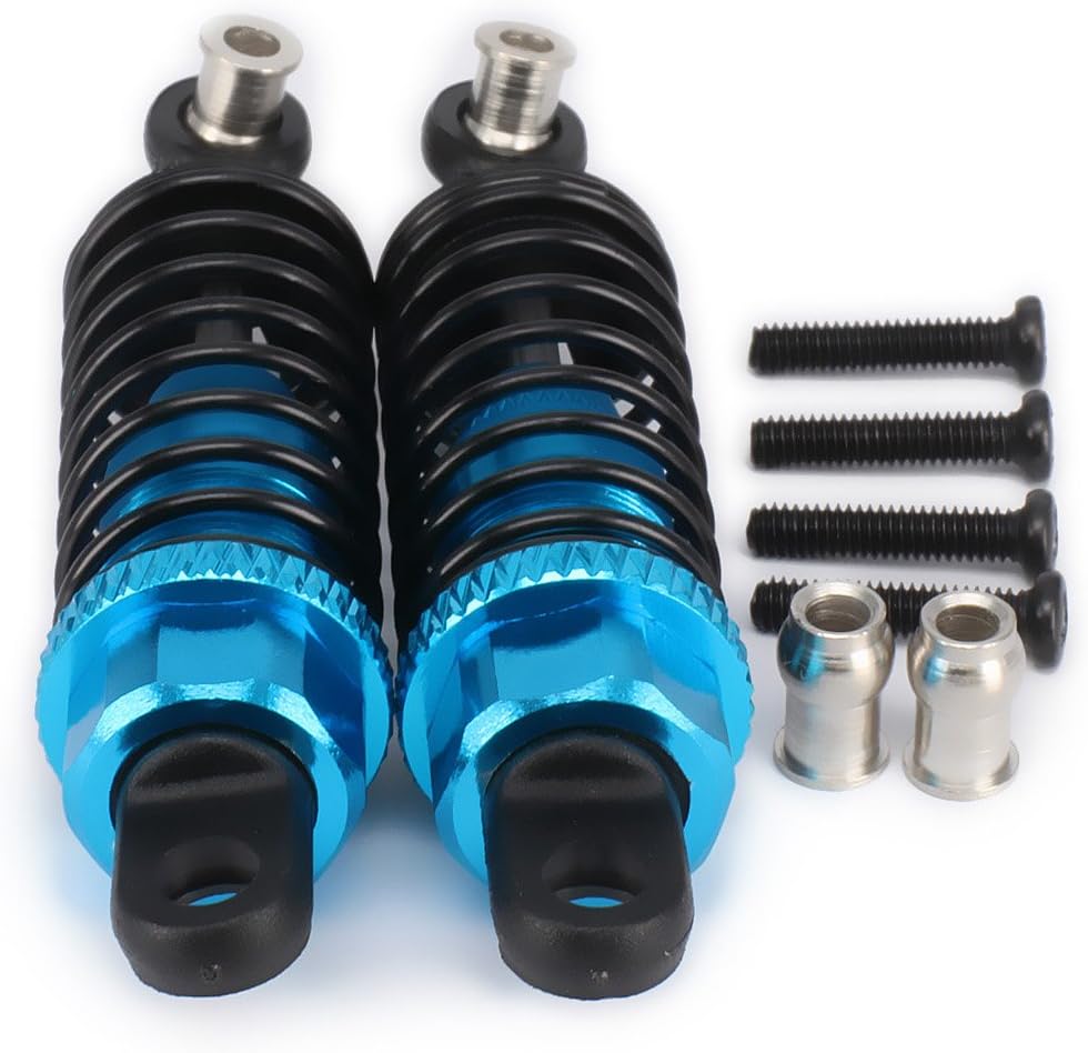 4pcs Front/Rear Shock Absorber Kits for 1/18 RC Wltoys A959 A969 A979 K929 Parts Buggy Truck Rally Car Upgrades (Blue)
