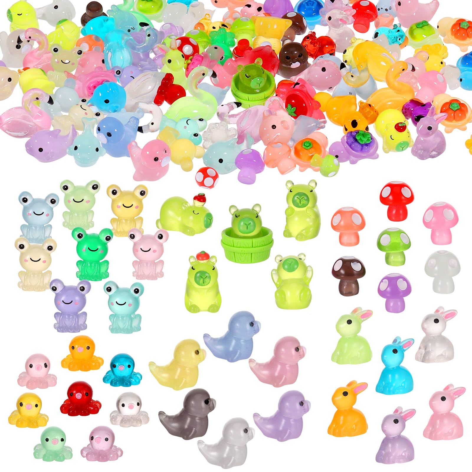 100 mini tartarughe in resina, animali luminosi, piccole tartarughe
