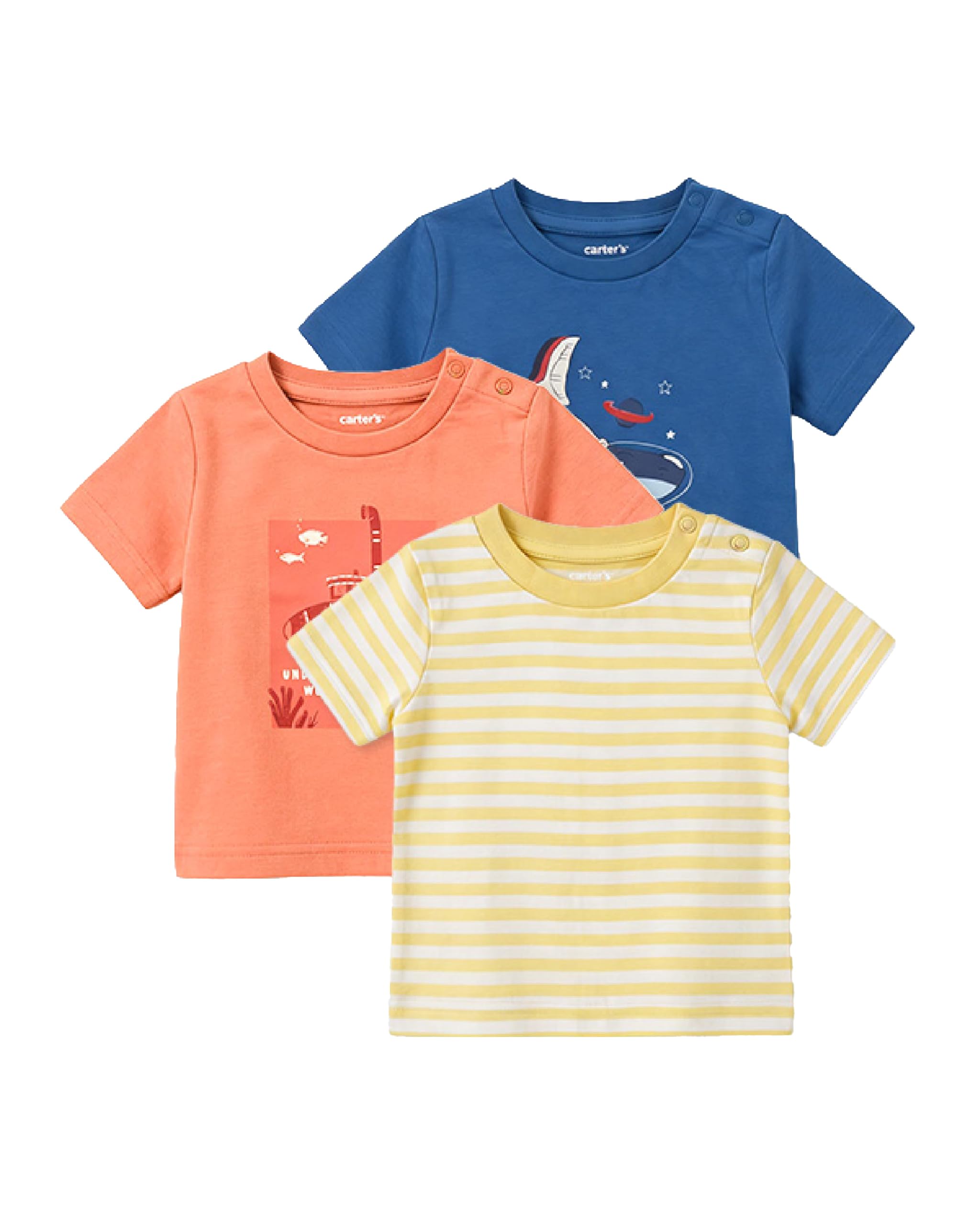 carter's Baby Boy Cotton Crew Neck T-Shirt with Transport Print Tee-picture-17