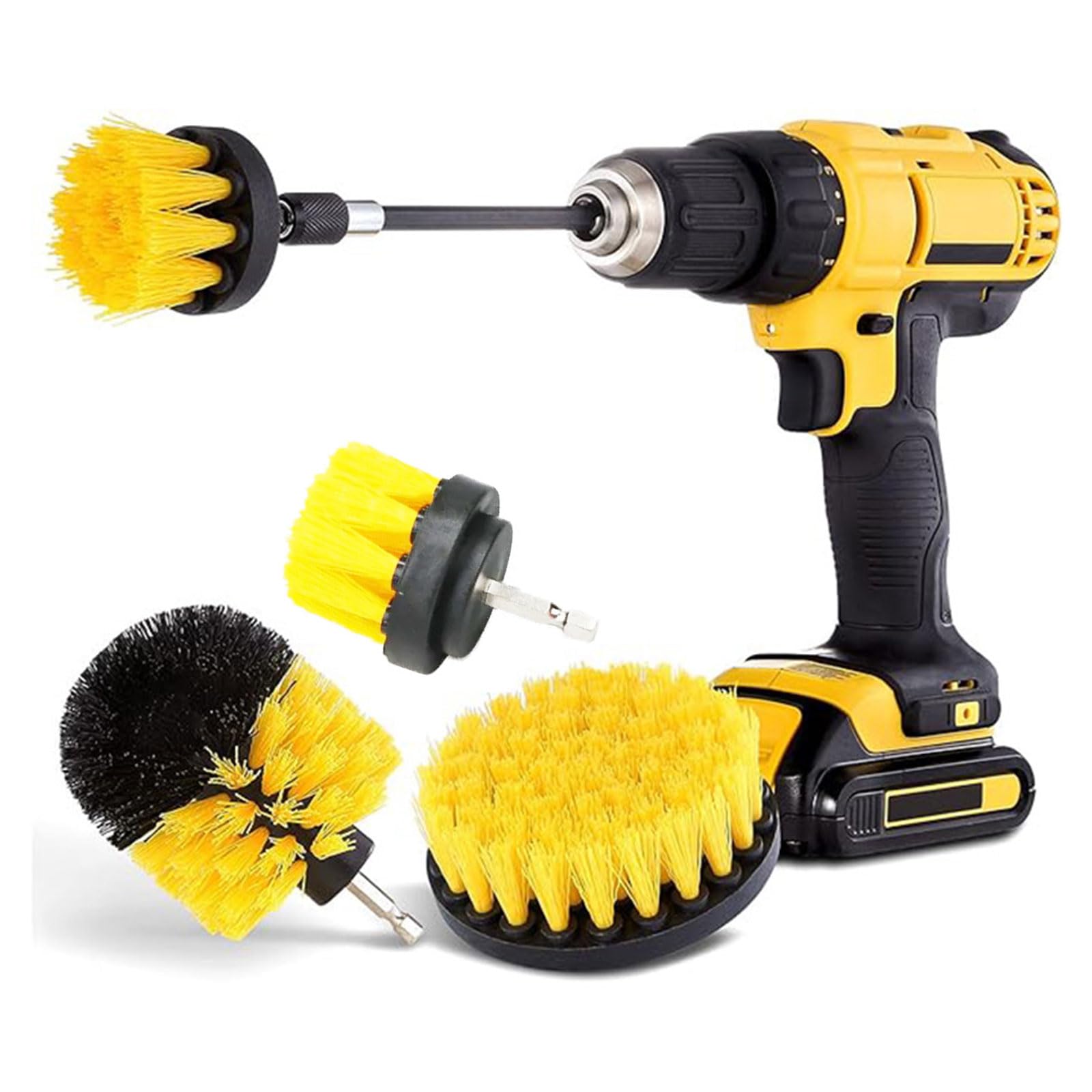 Set di 3 Spazzole per Trapano per Pulizia Universale – Spazzole Trapano in Nylon con Durezza Media, Adatte per Cucina, Auto, Bagno, Piastrelle e Ruote, Kit Pulizia Auto e Doccia