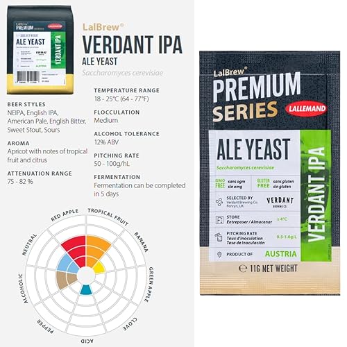 Miniatura 2 de LalBrew Verdant IPA Brewing Levadura (paquete de 2) - Hacer cerveza en casa - 0.39 oz Sachets - Saccharomyces cerevisiae - Vendido por CAPYBARA