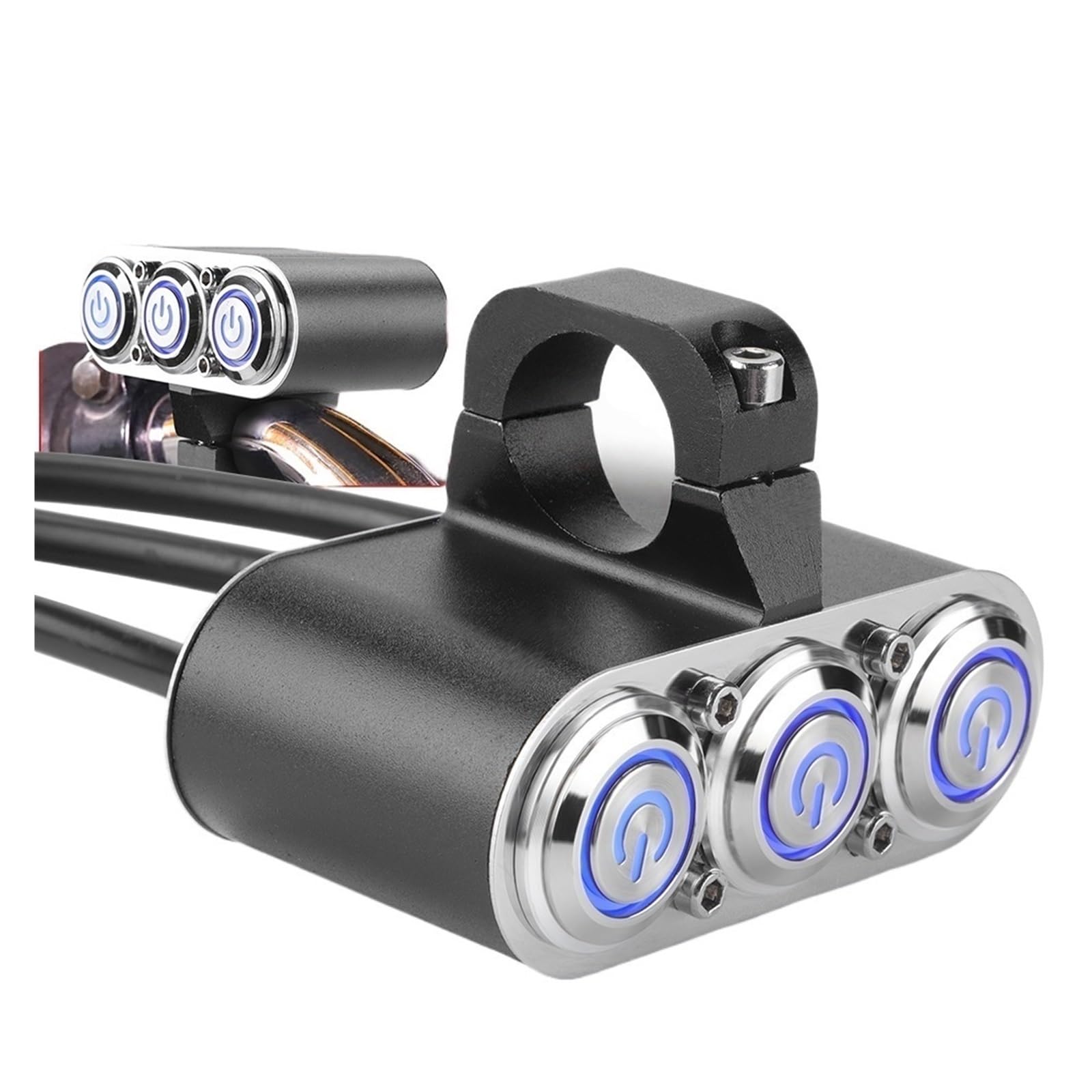 Motocykl 22mm Uchwyt Na Kierownicę Włącznik Światła Przyciski Wskaźników LED Do Reflektora Dirt Action Skutera On-Off(1pc 3 Buttons)