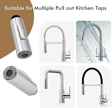 Peppermint Kitchen Tap Spray Head Chrome Pull Out Tap Head Replacement G1/2