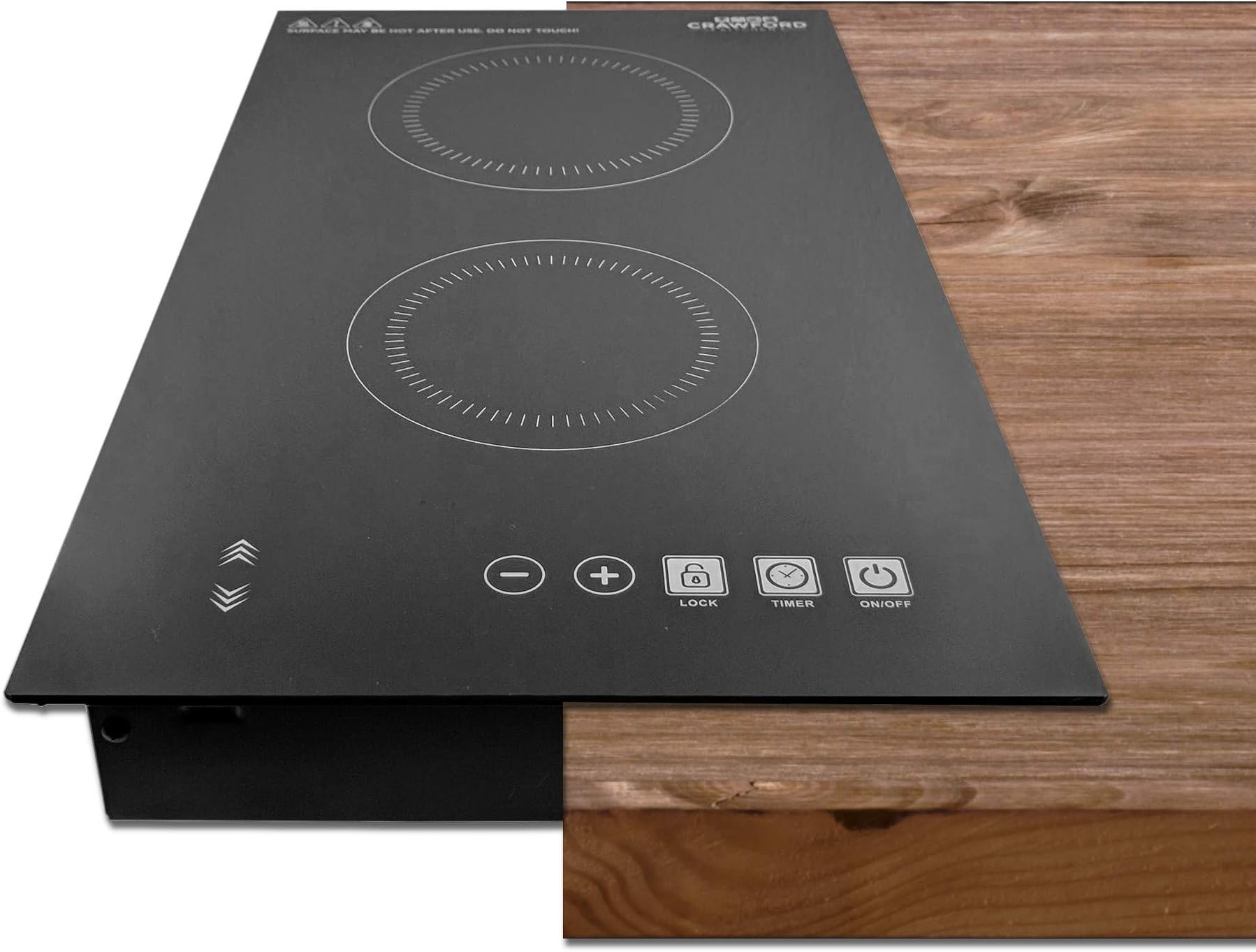 1800W In-Counter Double Digital Induction Cooktop | Portable Or Built-In Countertop Design | Easy To Clean New Touch Panel Controls (Vertical Double Burner)