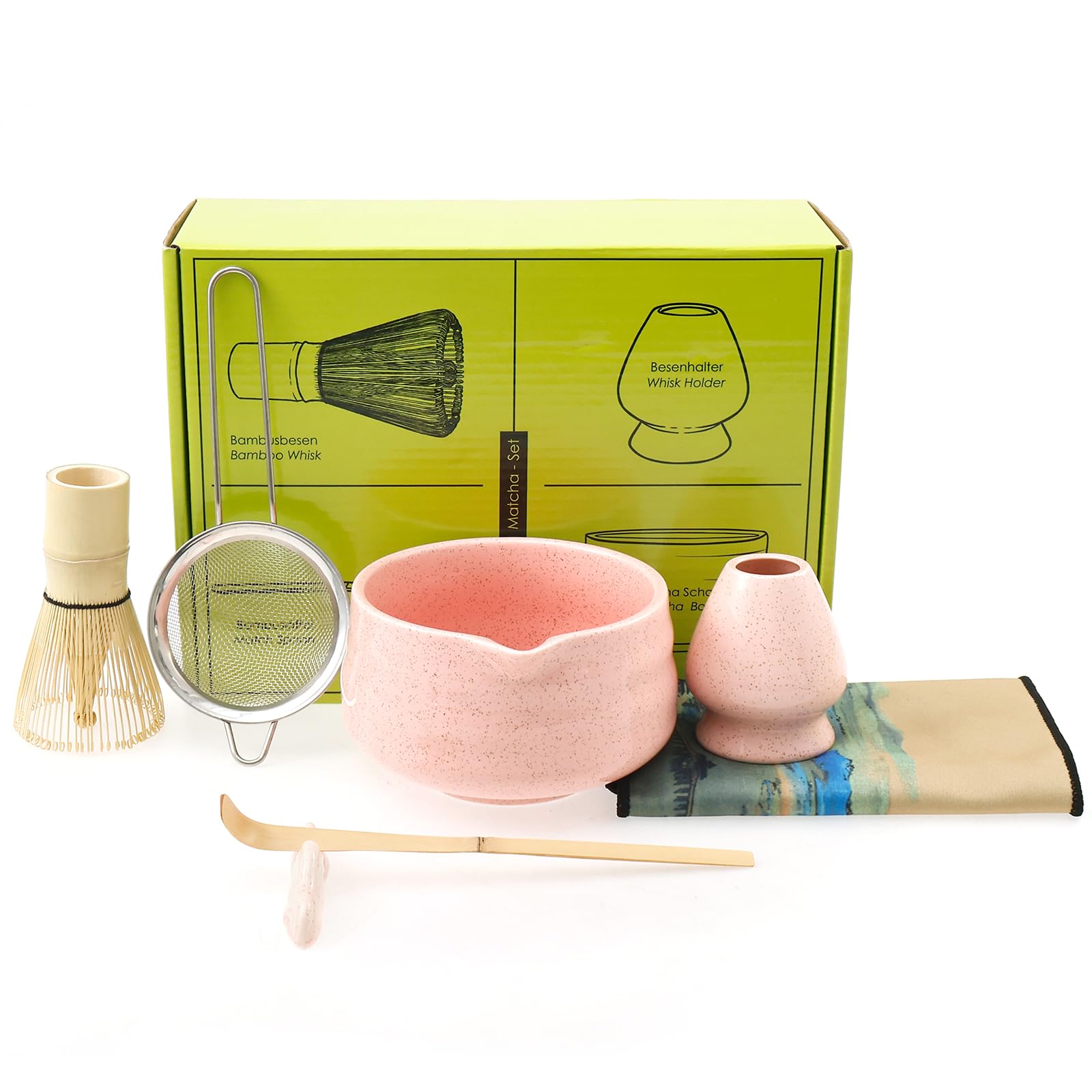 Matcha Tea Set Matcha Whisk Set In Sakura Pink - 7-Piece Japanese Tea ...