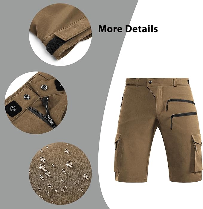 Shorts de ciclismo para hombre caqui talla XL miniatura 6