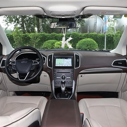 Miniatura 4 de Colgante de letra brillante para espejo retrovisor de automóvil, dijes de cristal para espejo retrovisor de automóvil, accesorios de automóvil con