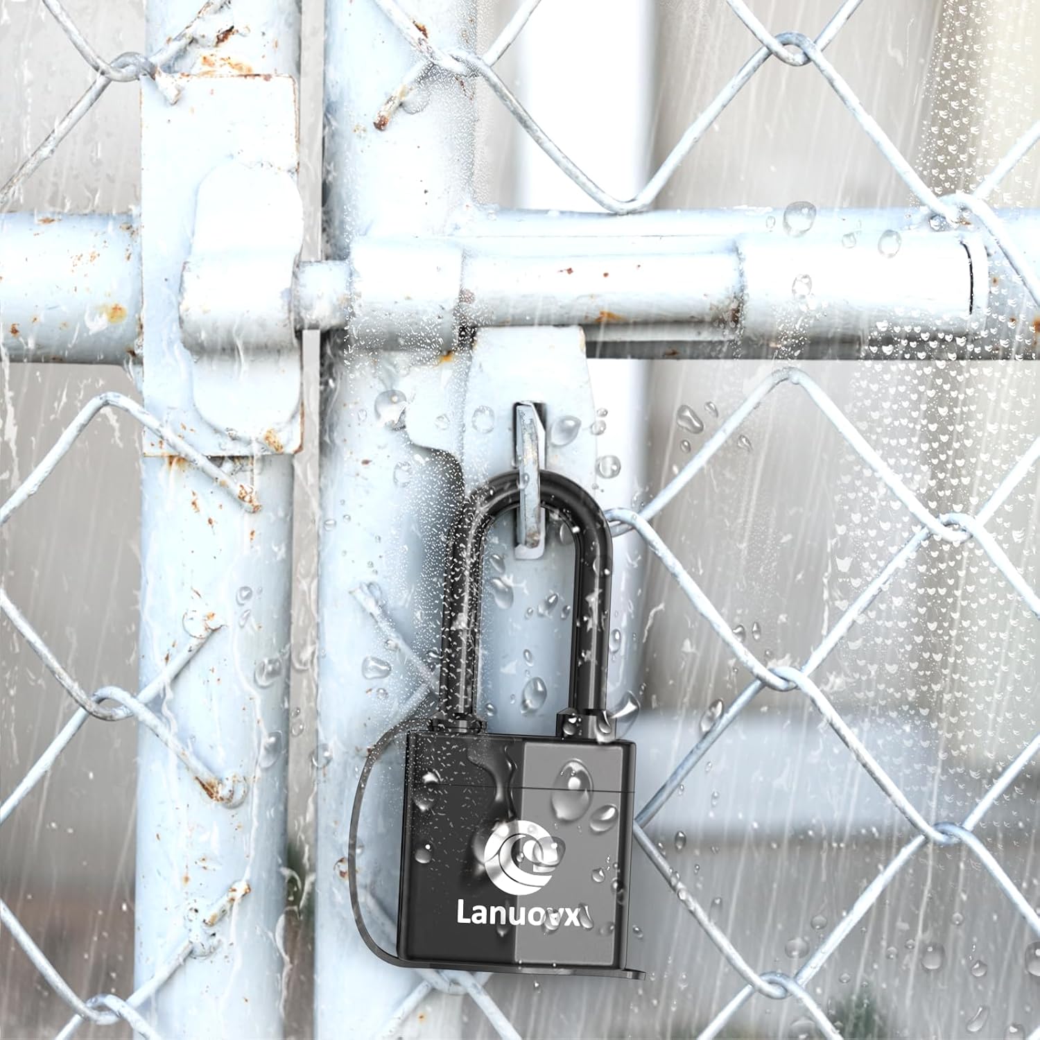 4 Pack Outdoor Waterproof Padlock with 2 Keys Heavy Duty Covered Silicone & ABS Weatherproof Lock 1.8 inch Wide, Secure Keyed Lock for Gates, Shed, Fence, Storage Units Durable Laminated Steel