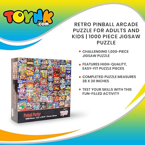 Miniatura 6 de Pinball Parlor Retro Arcade Puzzle para adultos y niños Juguete de rompecabezas de 1000 piezas Teaser interactivo para noche de juegos familiares
