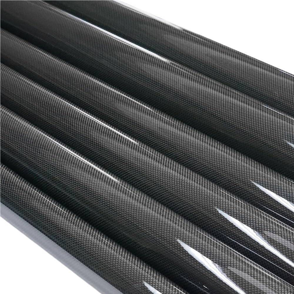 Perfil de fibra de carbono Tubos de fibra carbono brillante 3K 2 piezas con patrón sarga, longitud 1000 mm, tubo alta resistencia(24x22MM)