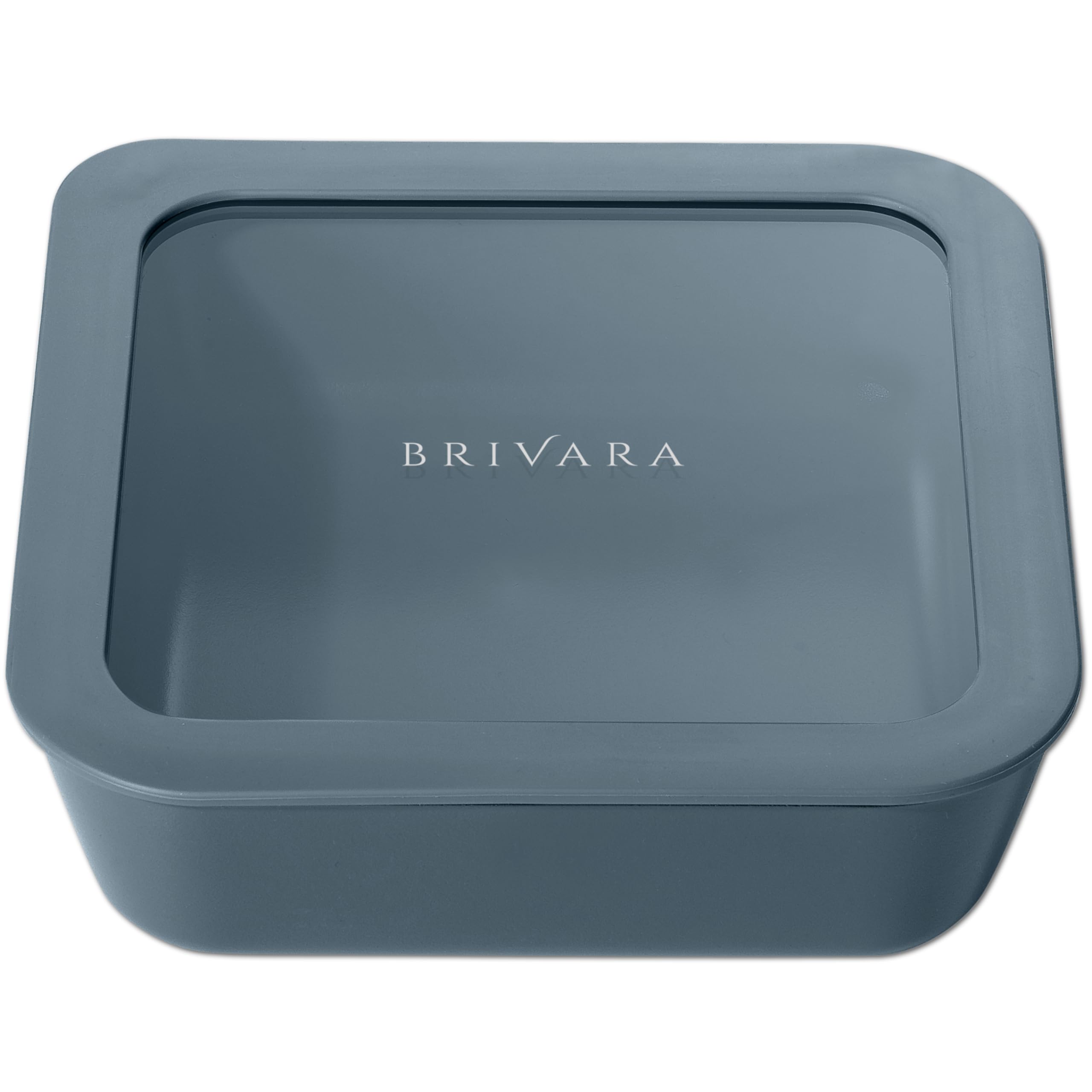 Glass Food Storage Container &amp; Lid, 5-Cup Square, Dusk