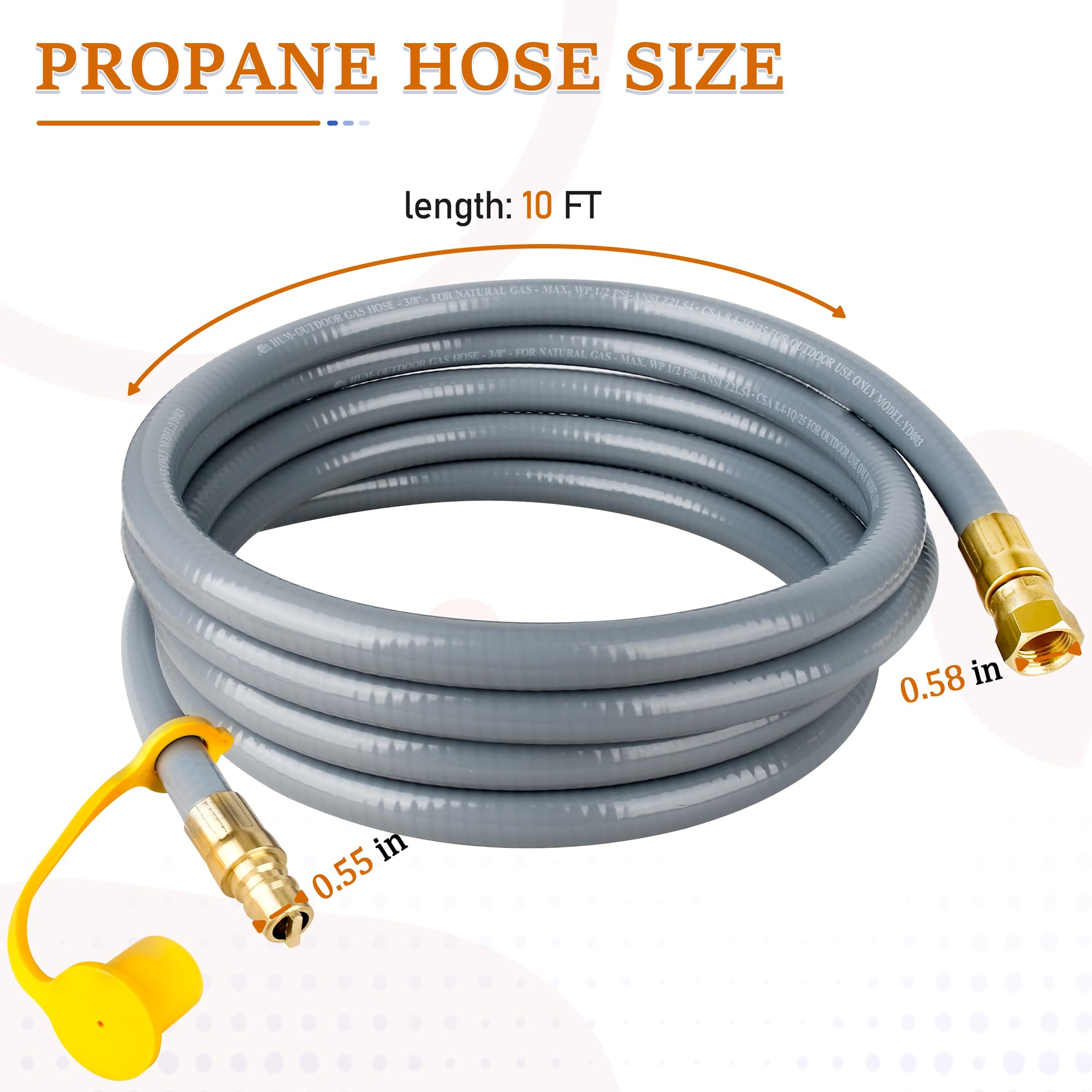 5249 - Kit de conversión de propano a gas natural para Blackstone de 28 pulgadas/36 pulgadas, combo de estufa, puerta trasera y estufa de recreación de un solo quemador, manguera de gas natural de 10