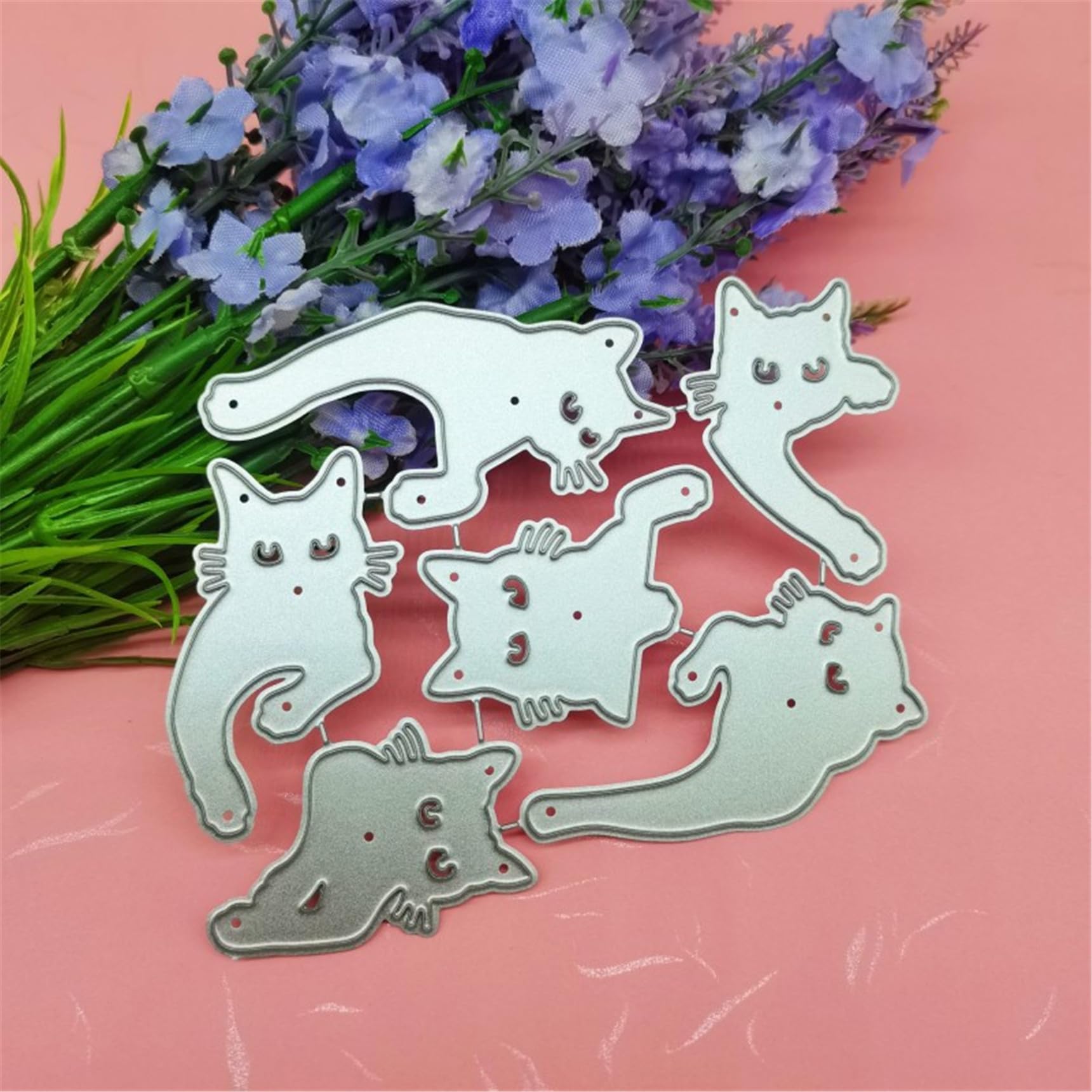 Annchaos Cutting Dies Metal Stencils Scrapbooking Tools DIY Embossing Template for Paper Card Making Album Arts Crafts Supplies (Cat-10.7x8.6cm)