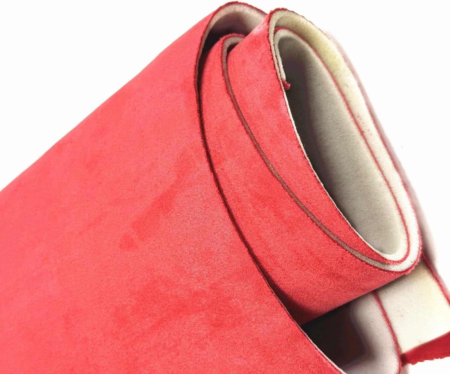 Moyishi Suede Headliner Fabric with Foam Backing Material for Automotive Home Trim Seat Door Trunk Lining DIY Repair Replacement (Red, 19.7''x60'')