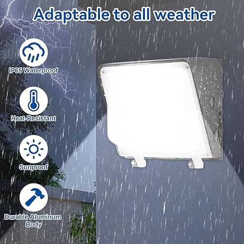 Miniatura 6 de Paquete de luz LED de pared para exteriores de 80 W MAX del anochecer al amanecer, color y potencia conmutable, súper alto brillo de 10450 lm