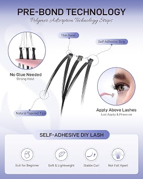 Self Adhesive DIY Bottom Lash 90 Pcs Pre-glued Lower Eyelash MBSA-DIY-001