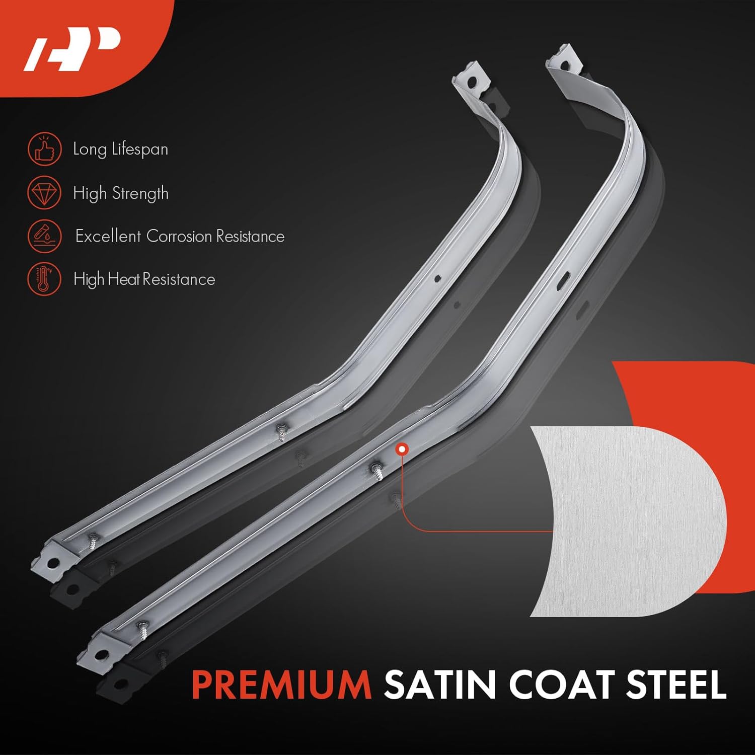 A-Premium Fuel Tank Straps Compatible with Volkswagen Beetle 1998-2011 Beetle Cabrio 2010-2011 Bora 2006-2010 Clasico 2011-2015 Golf Jetta 2-PC Set