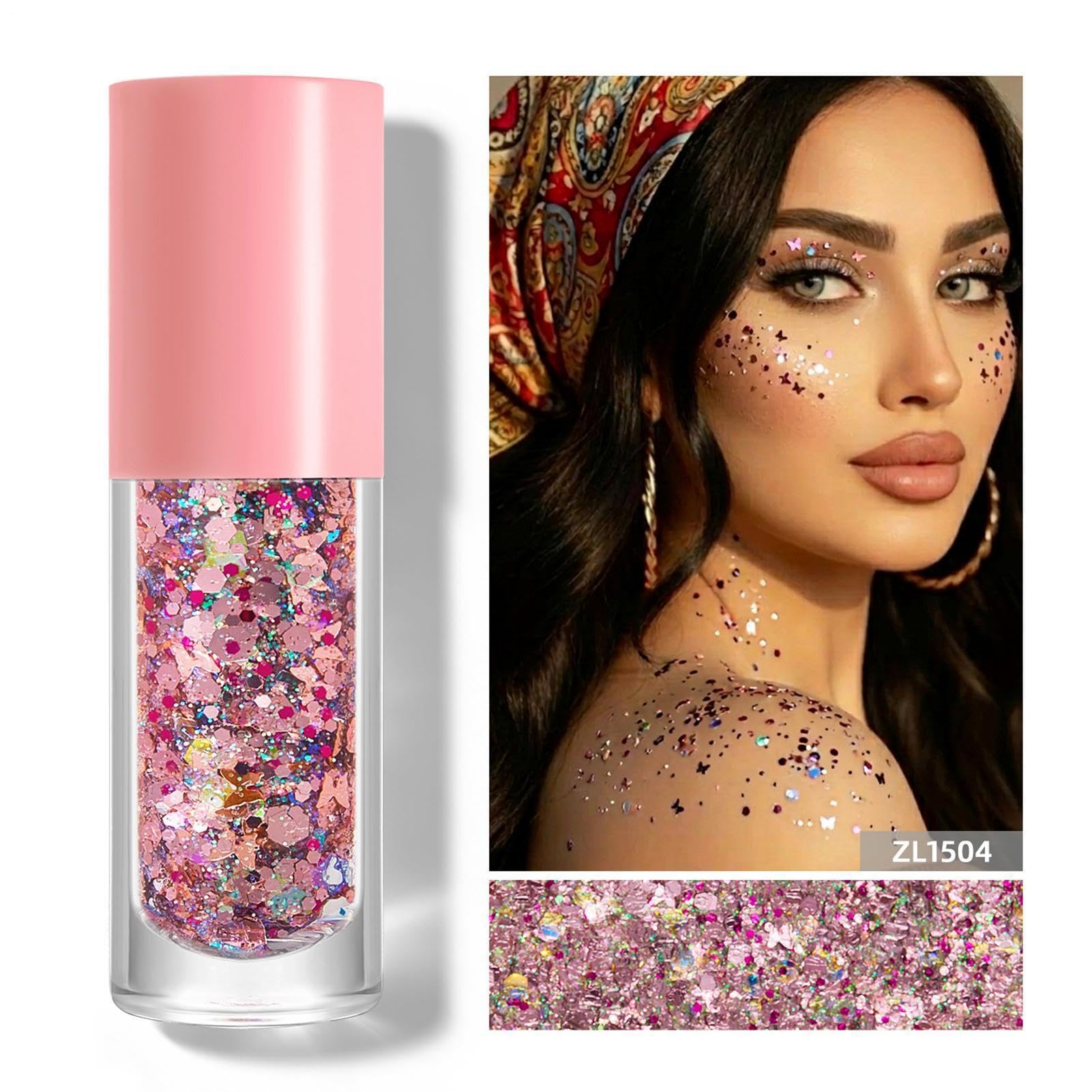 Glitter Per Il Trucco Capelli Scintillanti a Lunga Durata | Glitter per il trucco viso e corpo ideale per Party, Concerti, Festival, Partite di Calcio, Feste di Compleanno, Ragazze e