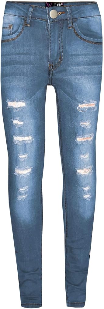 Kids Boys Skinny Jeans Denim Ripped Stretchy Pants Jeggings New Age 3-13 Years
